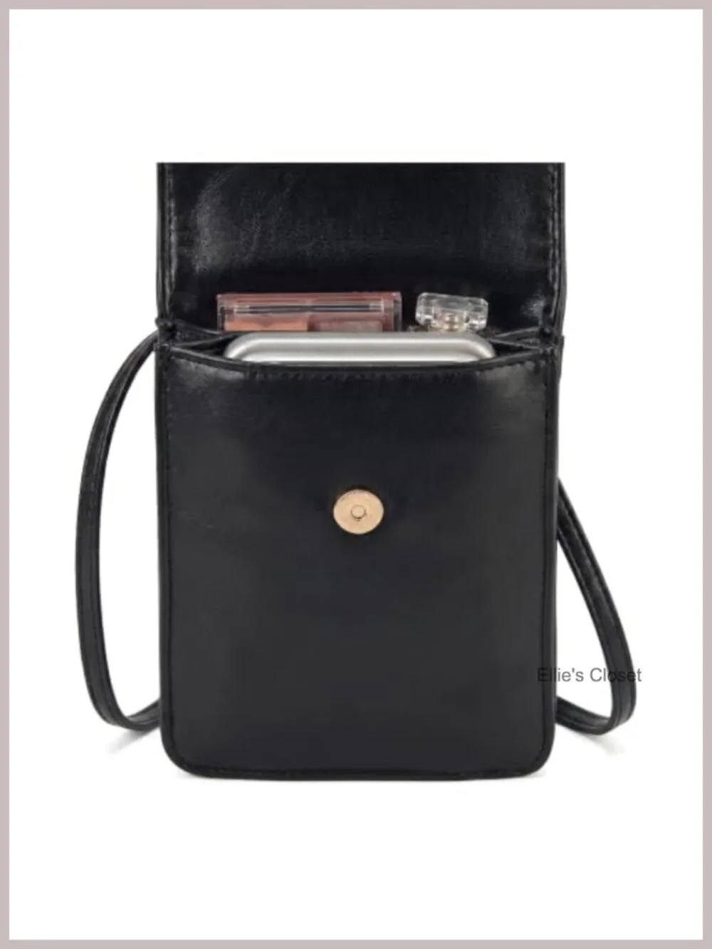 Quilted Faux Leather Crossbody Bag with Phone Pocket